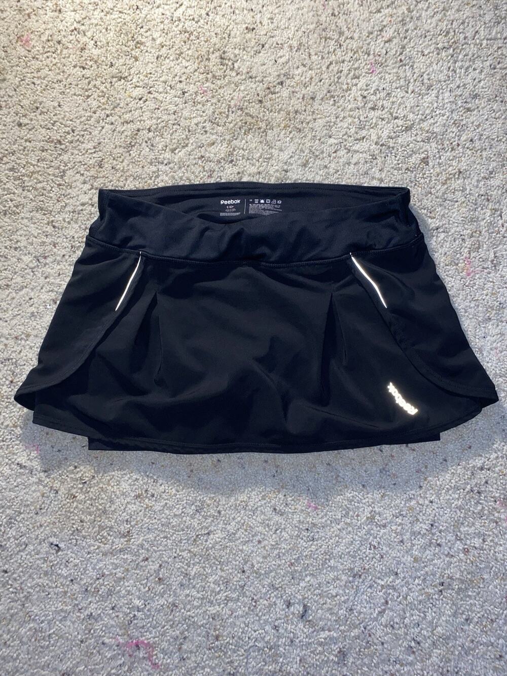 Reebok Womens Running Skort Size Small Black Athletic Tennis Golf School Skirt